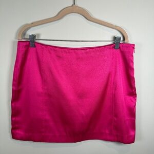 H&M Hot Pink Satin Mini Skirt Size 12
